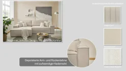 OTTO home Ecksofa »FINNLEY Struktur fein, L-Form 257 cm, Schlafsofa« mit Bettkasten, in Bouclé, Struktur fein und Mega Cord
