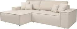 OTTO home Ecksofa »FINNLEY Struktur fein, L-Form 257 cm, Schlafsofa« mit Bettkasten, in Bouclé, Struktur fein und Mega Cord