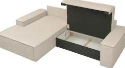 OTTO home Ecksofa »FINNLEY Struktur fein, L-Form 257 cm, Schlafsofa« mit Bettkasten, in Bouclé, Struktur fein und Mega Cord