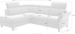 OTTO home Ecksofa »Glendale, L-Form« inkl. Kopfteilverstellung, wahlweise mit Vorziehsitz und Bettkasten