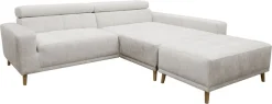 OTTO home Ecksofa »Greevy 248 x 172 cm mit Steppungen, für gängige Saugroboter geeignet« Kopfteile verstellbar, aus pflegeleichtem, weichem Luxus-Microfaser