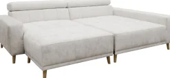 OTTO home Ecksofa »Greevy 248 x 172 cm mit Steppungen, für gängige Saugroboter geeignet« Kopfteile verstellbar, aus pflegeleichtem, weichem Luxus-Microfaser