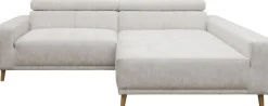 OTTO home Ecksofa »Greevy 248 x 172 cm mit Steppungen, für gängige Saugroboter geeignet« Kopfteile verstellbar, aus pflegeleichtem, weichem Luxus-Microfaser