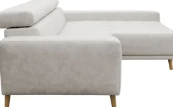 OTTO home Ecksofa »Greevy 248 x 172 cm mit Steppungen, für gängige Saugroboter geeignet« Kopfteile verstellbar, aus pflegeleichtem, weichem Luxus-Microfaser