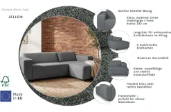 OTTO home Ecksofa »Jellon kompakte Eckcouch« Breite 232 cm, L-Form, Chenille, mit Welleunterfederung