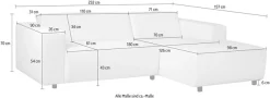 OTTO home Ecksofa »Jellon kompakte Eckcouch« Breite 232 cm, L-Form, Chenille, mit Welleunterfederung