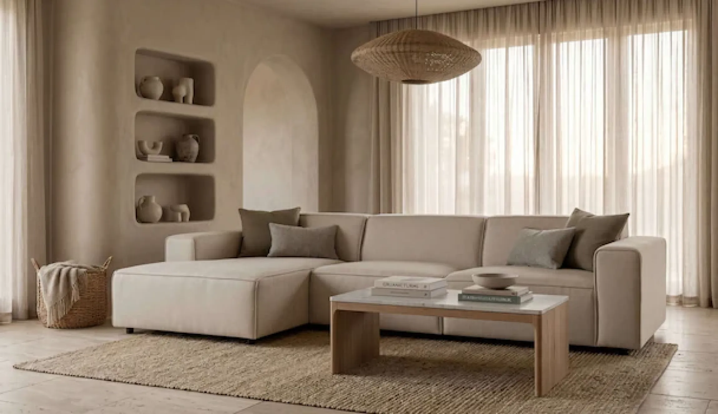 OTTO home Ecksofa »Jorrena, extra weicher Chenille-Stoff« L-Form, 3 Komfortstufen, Breite 346 cm, mit Wellenunterfederung