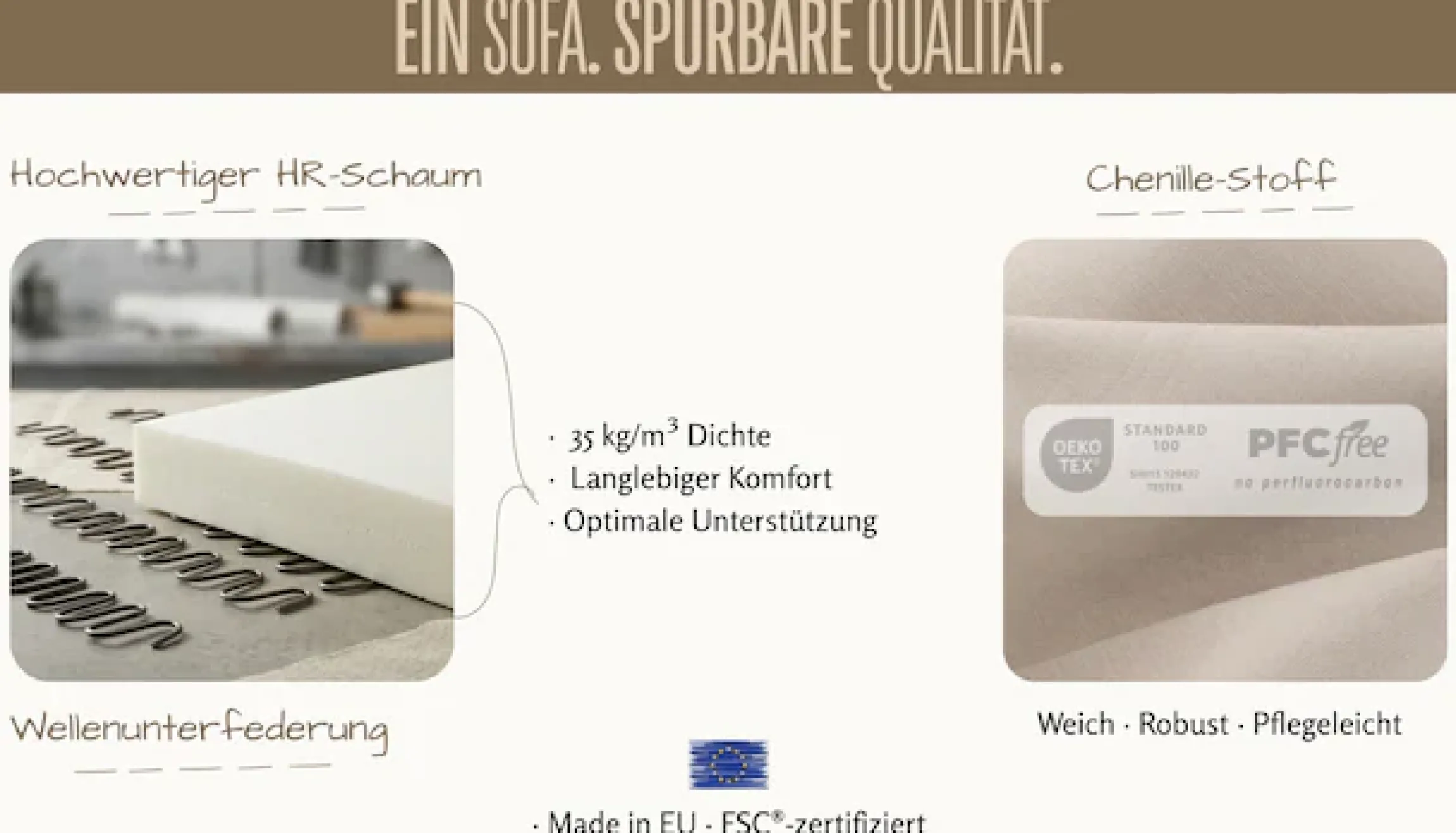 OTTO home Ecksofa »Jorrena, extra weicher Chenille-Stoff« L-Form, 3 Komfortstufen, Breite 346 cm, mit Wellenunterfederung