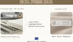 OTTO home Ecksofa »Jorrena, extra weicher Chenille-Stoff« L-Form, 3 Komfortstufen, Breite 316 cm, mit Wellenunterfederung