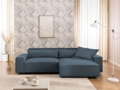 OTTO home Ecksofa »KINLEE Design-Sofa mit Recamiere rechts/links, Maße B/T/H 251/144/70cm« L-Form mit Wellenunterfederung, ohne Bettfunktion, modern und beguem