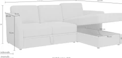 OTTO home Ecksofa »Lavars, L-Form, Schlafsofa« mit Bettfunktion und Stauraum, in zwei verschiedenen Bezugsqualitäten