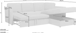 OTTO home Ecksofa »Lavars, L-Form, Schlafsofa« mit Bettfunktion und Stauraum, in zwei verschiedenen Bezugsqualitäten