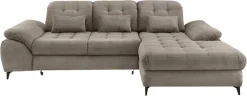 OTTO home Ecksofa »Lazio multifunktion, bequem, tolle Detailverarbeitung, Breite 273cm« L-Form, Bettkasten, Schlaffunktion, Sitztiefenverstellung