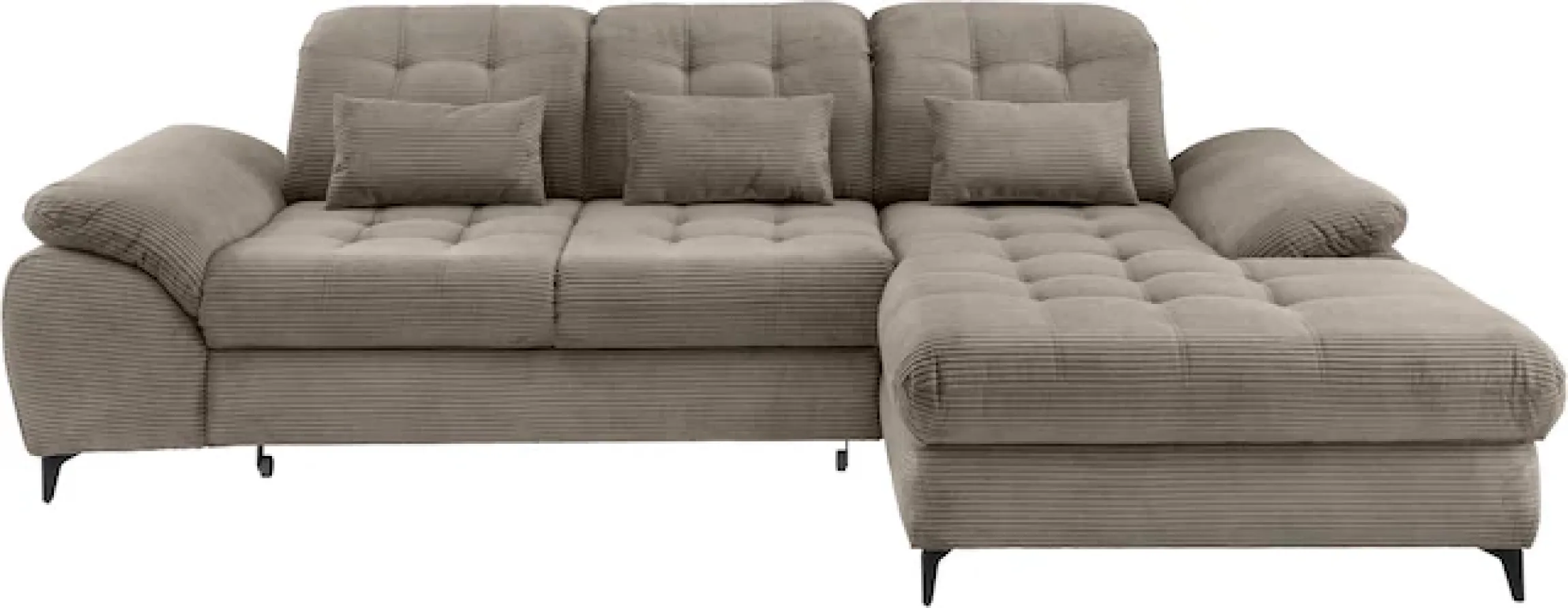 OTTO home Ecksofa »Lazio multifunktion, bequem, tolle Detailverarbeitung, Breite 273cm« L-Form, Bettkasten, Schlaffunktion, Sitztiefenverstellung