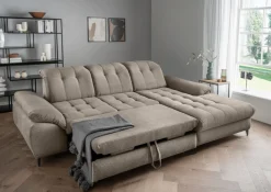 OTTO home Ecksofa »Lazio multifunktion, bequem, tolle Detailverarbeitung, Breite 273cm« L-Form, Bettkasten, Schlaffunktion, Sitztiefenverstellung
