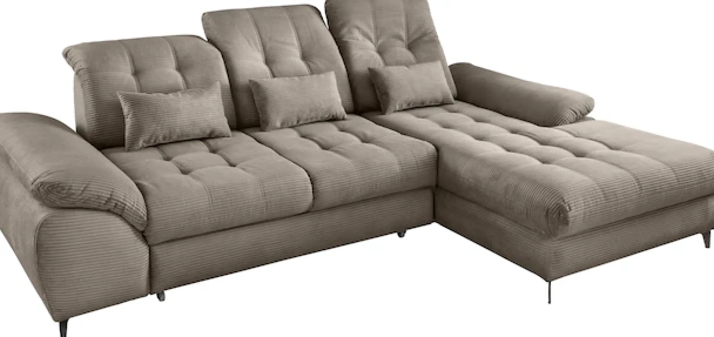 OTTO home Ecksofa »Lazio multifunktion, bequem, tolle Detailverarbeitung, Breite 273cm« L-Form, Bettkasten, Schlaffunktion, Sitztiefenverstellung