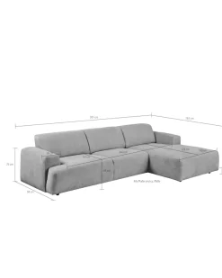 OTTO home Ecksofa »Linkka, Breite 301 cm« L-Form, in einem weichen Chenille-Stoff, mit Wellenunterfederung