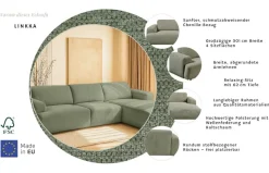 OTTO home Ecksofa »Linkka, Breite 301 cm« L-Form, in einem weichen Chenille-Stoff, mit Wellenunterfederung