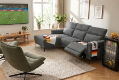 OTTO home Ecksofa »LUND Cord, L-Form, 261 cm, man. o. elektr. Relaxfunktion (mit USB-A)« mit USB A-Anschluss bei elektrischer Variante und Kopfteilverstellung