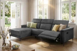 OTTO home Ecksofa »LUND Cord, L-Form, 261 cm, man. o. elektr. Relaxfunktion (mit USB-A)« mit USB A-Anschluss bei elektrischer Variante und Kopfteilverstellung
