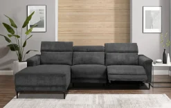 OTTO home Ecksofa »LUND Cord, L-Form, 261 cm, man. o. elektr. Relaxfunktion (mit USB-A)« mit USB A-Anschluss bei elektrischer Variante und Kopfteilverstellung