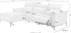 OTTO home Ecksofa »LUND Cord, L-Form, 261 cm, man. o. elektr. Relaxfunktion (mit USB-A)« mit USB A-Anschluss bei elektrischer Variante und Kopfteilverstellung