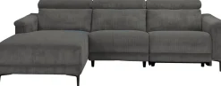 OTTO home Ecksofa »LUND Cord, L-Form, 261 cm, man. o. elektr. Relaxfunktion (mit USB-A)« mit USB A-Anschluss bei elektrischer Variante und Kopfteilverstellung