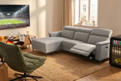 OTTO home Ecksofa »LUND, Struktur-Bezug, L-Form, 261cm, man. /elektr. Relaxfunktion« auch mit USB A/C-Anschluss sowie Kopfteilverstellung