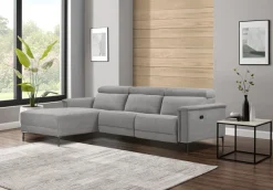 OTTO home Ecksofa »LUND, Struktur-Bezug, L-Form, 261cm, man. /elektr. Relaxfunktion« auch mit USB A/C-Anschluss sowie Kopfteilverstellung