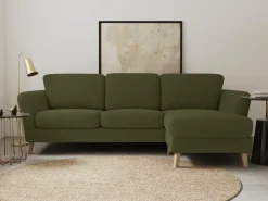 OTTO home Ecksofa »MARSEILLE (242/152cm),L-Form, Rec. rechts/links« Massivholzbeine Eiche, Landhausstil, Wellenunterfederung