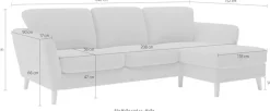 OTTO home Ecksofa »MARSEILLE (242/152cm),L-Form, Rec. rechts/links« Massivholzbeine Eiche, Landhausstil, Wellenunterfederung