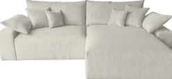 OTTO home Ecksofa Mega-Sofa wahlweise in Cord oder Bouclé, mit Federkern & 6 Zierkissen