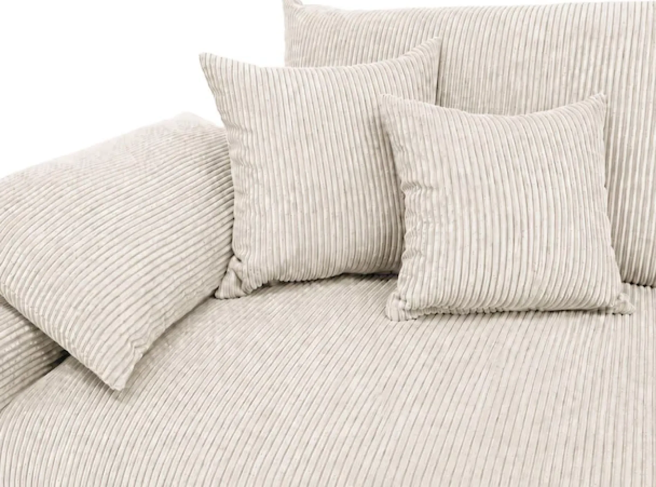 OTTO home Ecksofa Mega-Sofa wahlweise in Cord oder Bouclé, mit Federkern & 6 Zierkissen