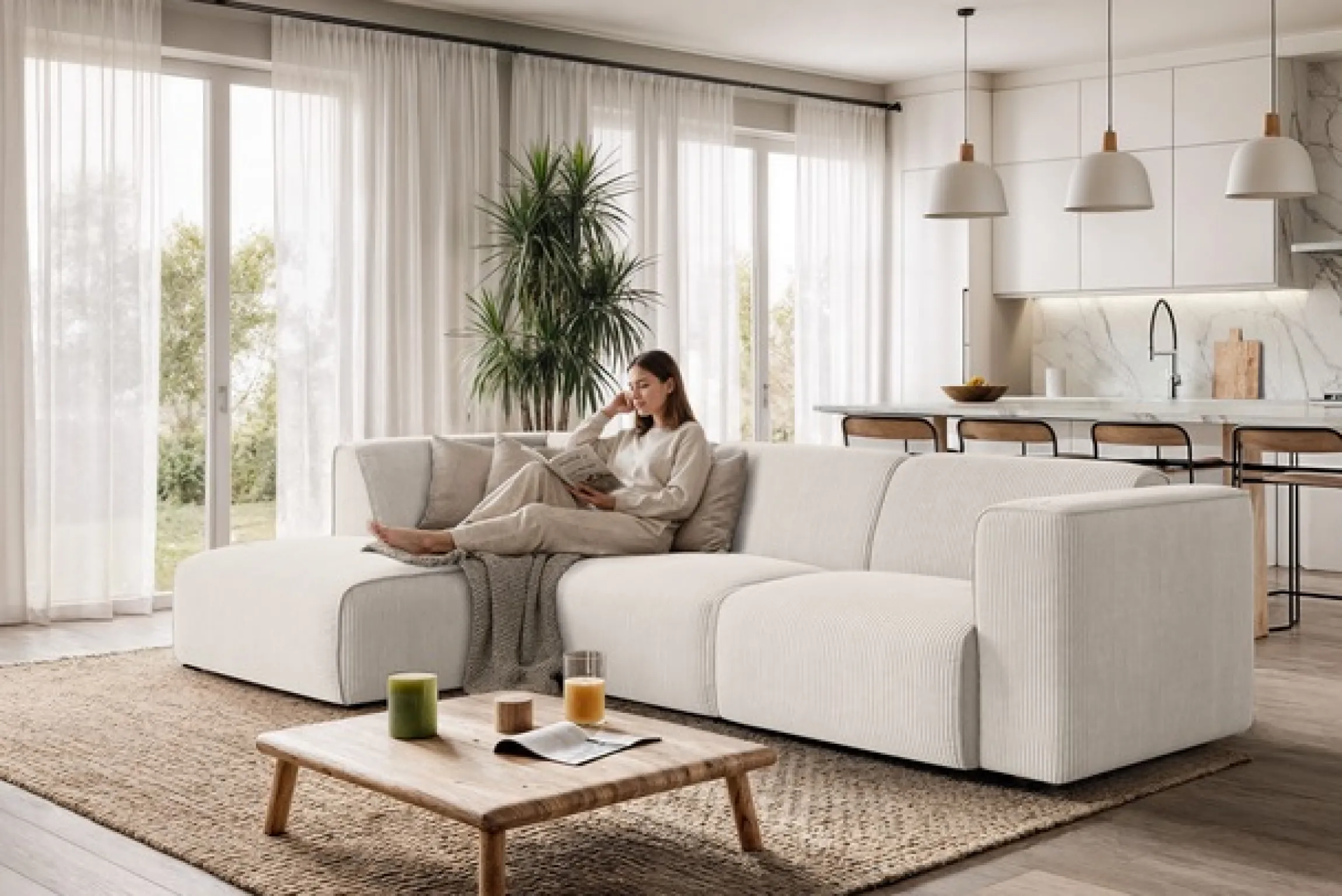 OTTO home Ecksofa »Merid L-Form, B: 295 cm - OTTO. Verlässliche Qualität.« jederzeit durch Module erweiterbar