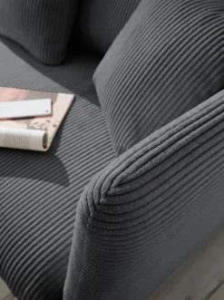 OTTO home Ecksofa »MERLE, 258 cm, L-Form, traumhafter Cord,« mit Bettfunktion und Bettkasten, Liegefläche 224 x 139