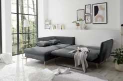 OTTO home Ecksofa »MERLE, 258 cm, L-Form, traumhafter Cord,« mit Bettfunktion und Bettkasten, Liegefläche 224 x 139