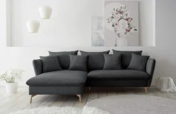 OTTO home Ecksofa »MERLE, 258 cm, L-Form, traumhafter Cord,« mit Bettfunktion und Bettkasten, Liegefläche 224 x 139