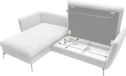 OTTO home Ecksofa »MERLE, 258 cm, L-Form, traumhafter Cord,« mit Bettfunktion und Bettkasten, Liegefläche 224 x 139