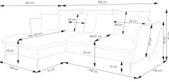OTTO home Ecksofa »MERLE, 258 cm, L-Form, traumhafter Cord,« mit Bettfunktion und Bettkasten, Liegefläche 224 x 139