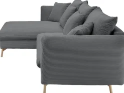 OTTO home Ecksofa »MERLE, 258 cm, L-Form, traumhafter Cord,« mit Bettfunktion und Bettkasten, Liegefläche 224 x 139