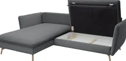 OTTO home Ecksofa »MERLE, 258 cm, L-Form, traumhafter Cord,« mit Bettfunktion und Bettkasten, Liegefläche 224 x 139