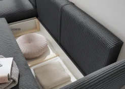 OTTO home Ecksofa »MERLE, 258 cm, L-Form, traumhafter Cord,« mit Bettfunktion und Bettkasten, Liegefläche 224 x 139
