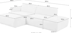 OTTO home Ecksofa »Myrland Kompaktsofa« Breite 263 cm, Chenille, Easy Clean Stoff, mit Kaltschaum