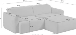OTTO home Ecksofa »Myrland Kompaktsofa« Breite 230 cm, L-Form, Chenille, Easy Clean Stoff, mit Kaltschaum