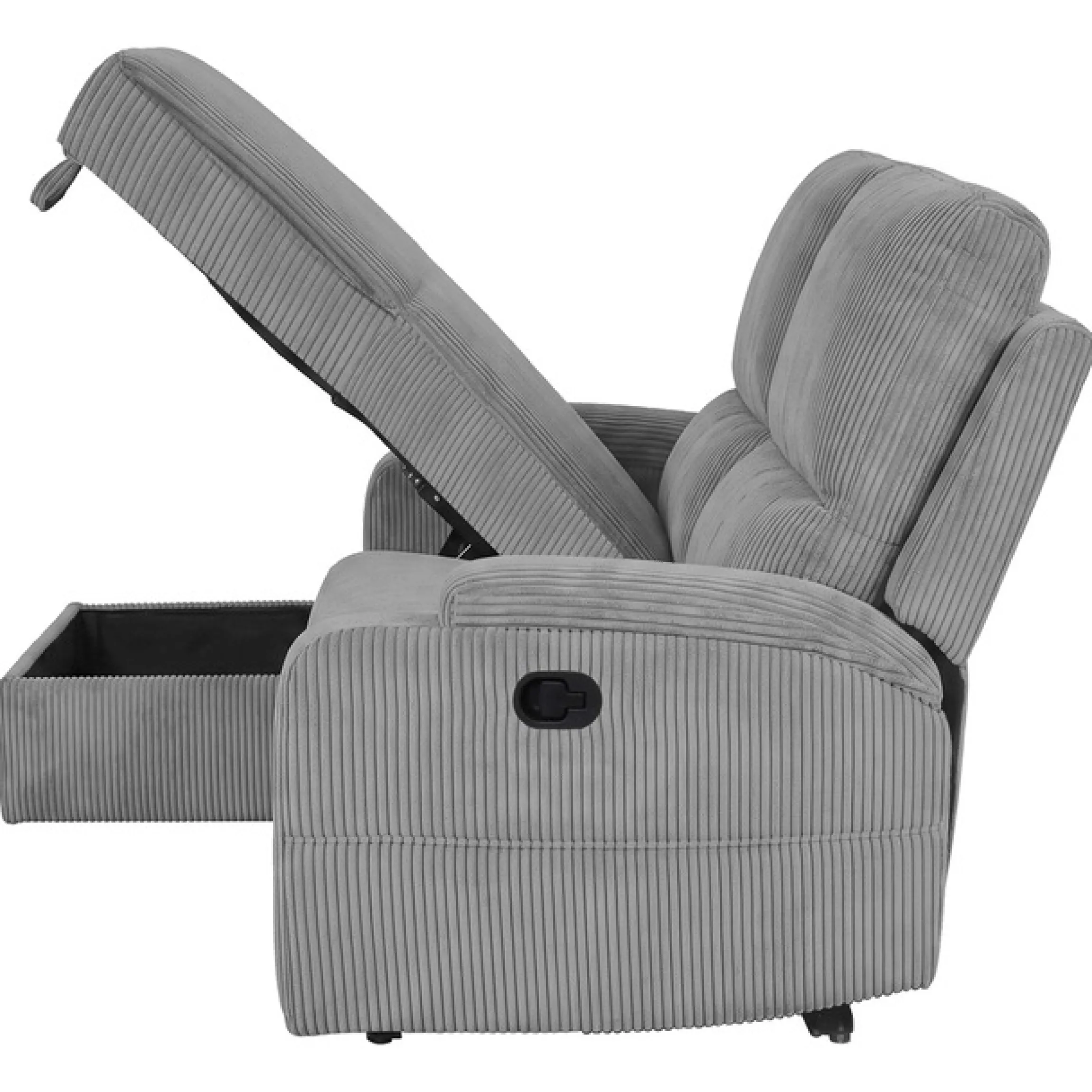OTTO home Ecksofa »NAPORI Cord, Multimediasofa, L-Form« man. oder elektr. Relaxfuntion, USB-A bei elektr. Variante, Staukasten