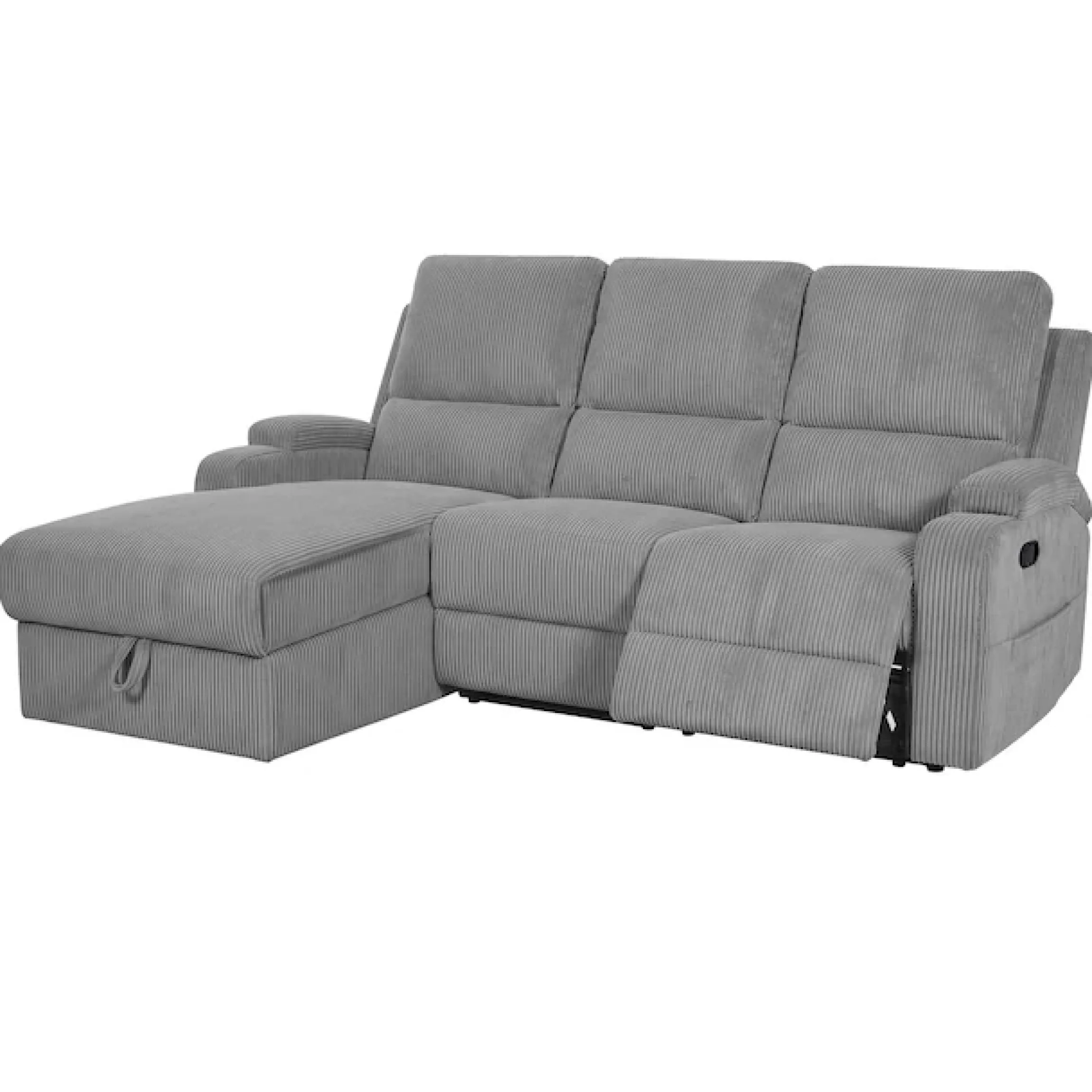 OTTO home Ecksofa »NAPORI Cord, Multimediasofa, L-Form« man. oder elektr. Relaxfuntion, USB-A bei elektr. Variante, Staukasten