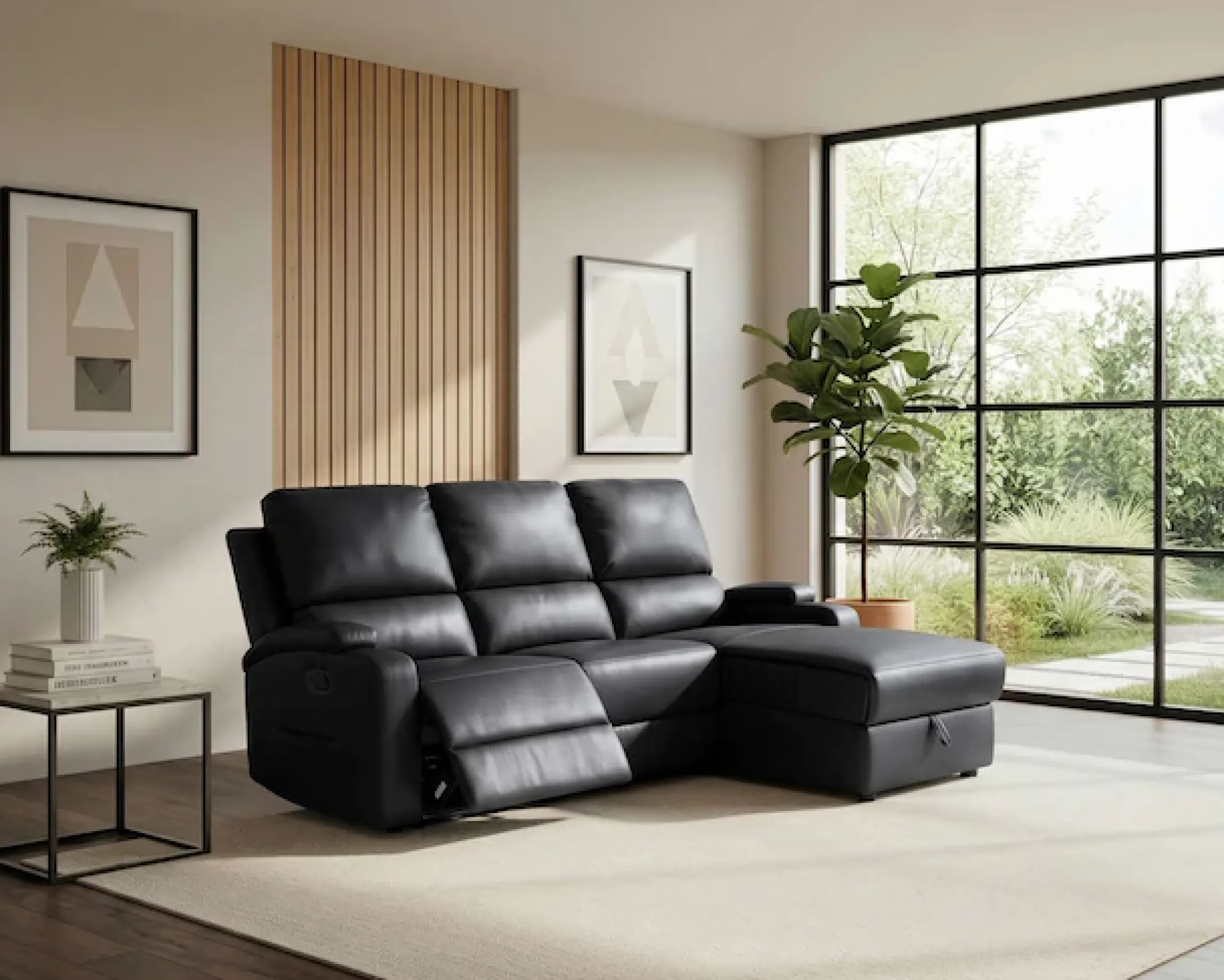 OTTO home Ecksofa »NAPORI Kunstleder, Multimediasofa, L-Form« man. oder elektr. Relaxfuntion, USB-A bei elektr. Variante, Staukasten