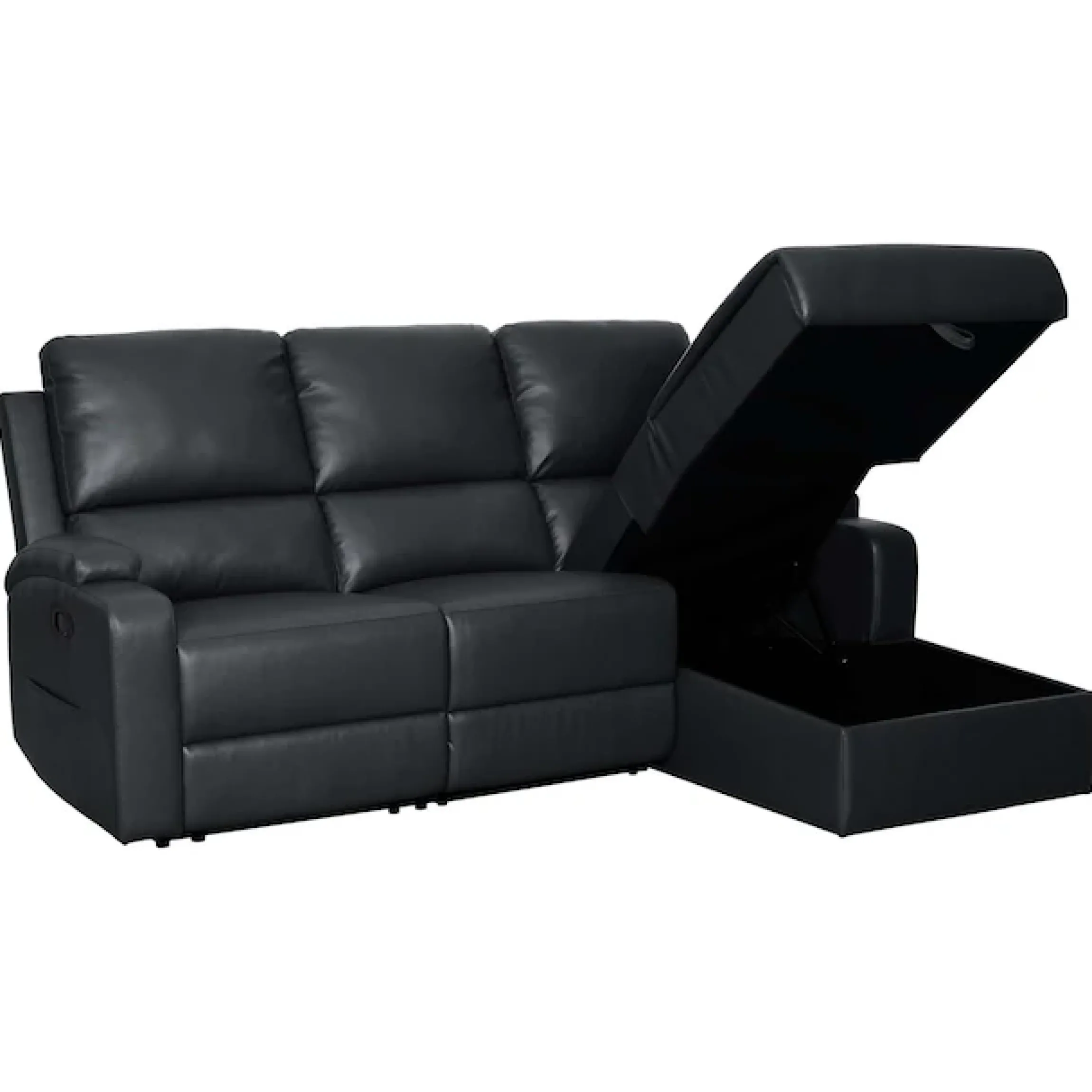 OTTO home Ecksofa »NAPORI Kunstleder, Multimediasofa, L-Form« man. oder elektr. Relaxfuntion, USB-A bei elektr. Variante, Staukasten