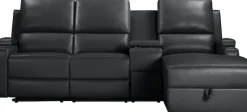 OTTO home Ecksofa »NAPORI Lederoptik, Multimediasofa, 3er Kinosessel XXL, L-Form« Kinosofa, manuelle o. elektr. Relaxfunktion, Staufach, Getränkehalter