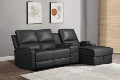 OTTO home Ecksofa »NAPORI Lederoptik, Multimediasofa, 3er Kinosessel XXL, L-Form« Kinosofa, manuelle o. elektr. Relaxfunktion, Staufach, Getränkehalter